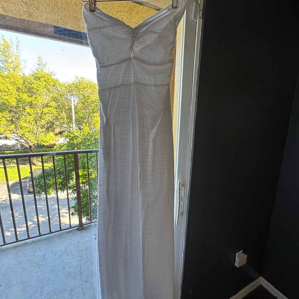 Elegant White Off-Shoulder Dress 100% Peruvian Cotton - Picture 5 of 5